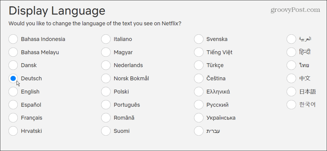 Schimbați limba netflix cu una nouă