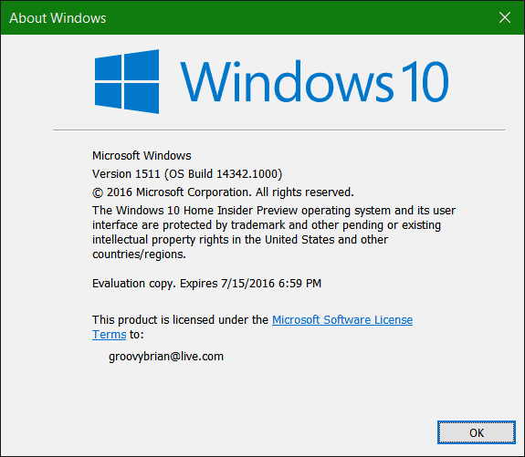 Windows 10 Previzualizare 14342