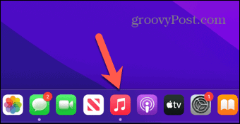 aplicația de muzică mac în dock