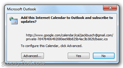 Google Calendar către Outlook 2010` Calendar Google la Outlook 2010