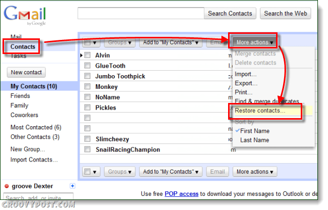 Cum Anulează Anulați Contacte Gmail