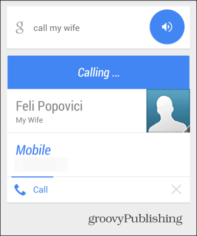 Sunați-o pe mama Google Now soție