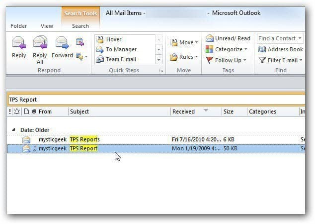 Outlook: găsiți mai ușor e-mailuri căutând în toate dosarele