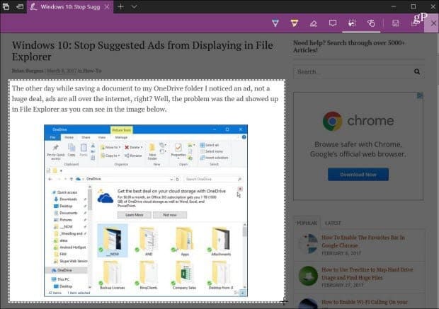 Cum să partajați conținut web folosind Microsoft Edge în Windows 10