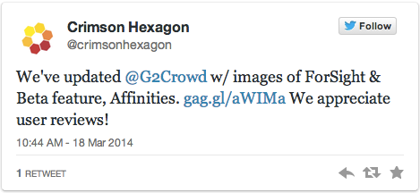 tweet crimson hexagon gaggleamp