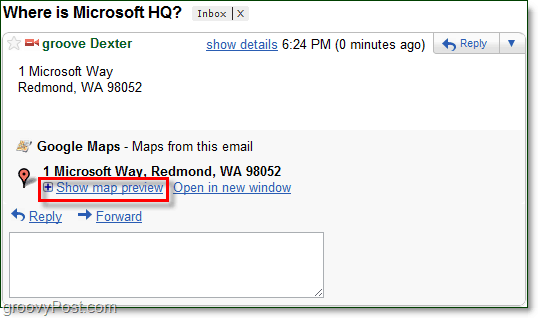 arată previzualizările hărții în gmail