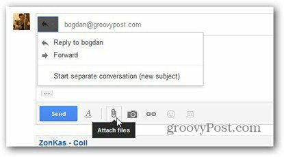 răspuns nou pentru compunerea gmail