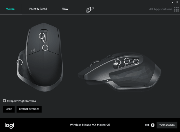 Software-ul Logitech Options