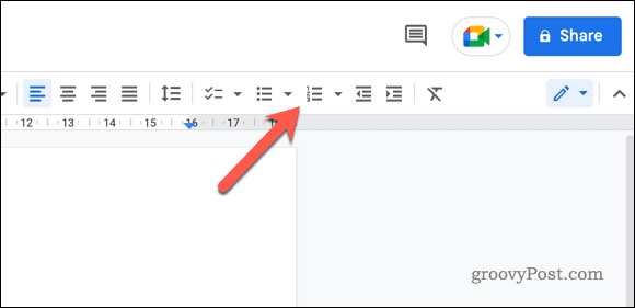 Inserați o listă numerotată în Google Docs