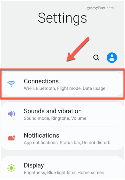 Opțiuni Conexiuni Setări Android