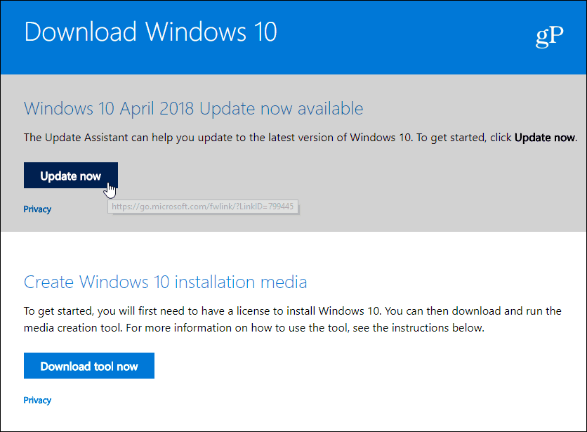 Descărcați Windows 10 Aprilie 2018 Update