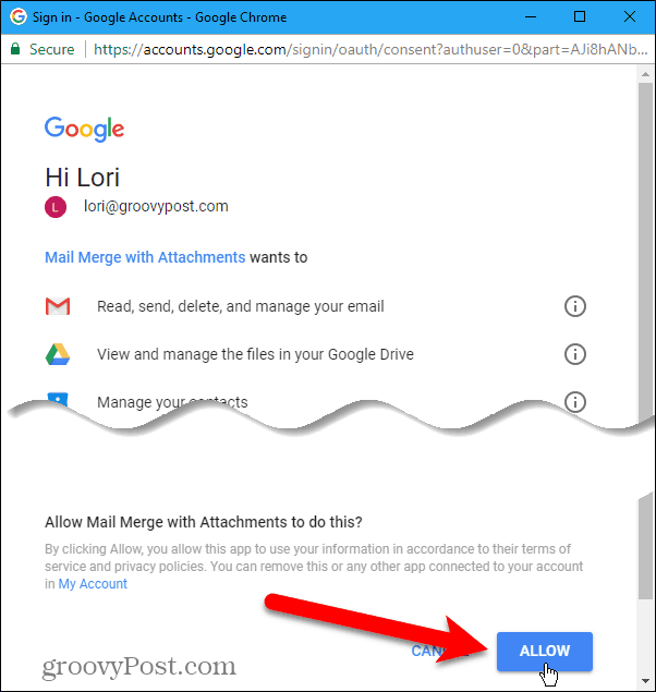 Permiteți accesul la contul Gmail