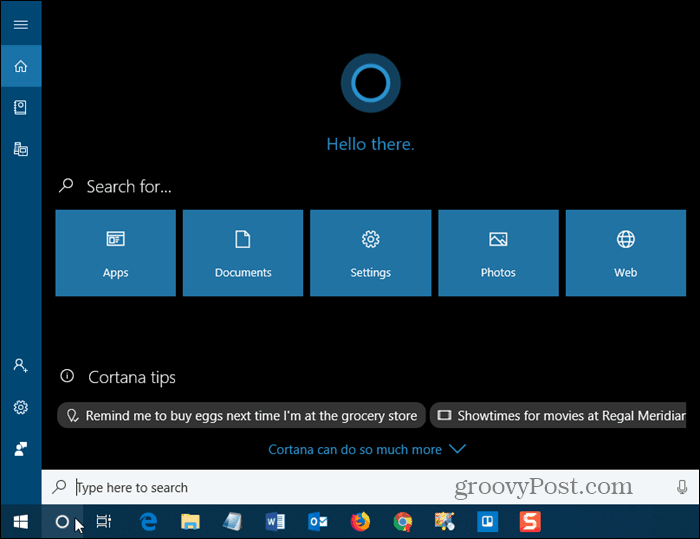 Cortana în Windows 10