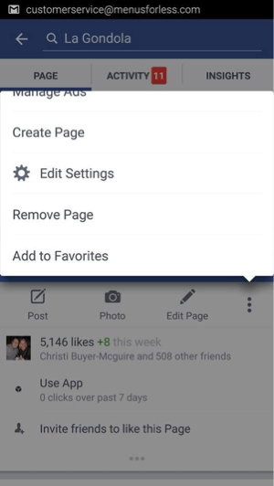 Pe mobil, vizitați pagina dvs. de Facebook și atingeți Editați setările. Pe desktop, faceți clic pe Setări.
