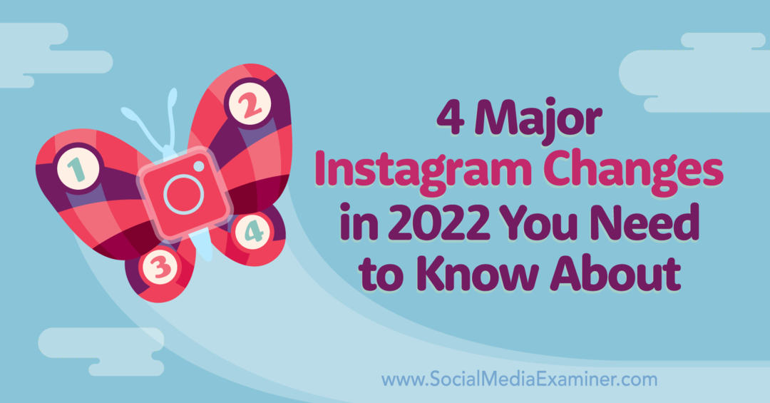 4 schimbări majore pe Instagram în 2022 despre care trebuie să știți de Marly Broudie pe Social Media Examiner.