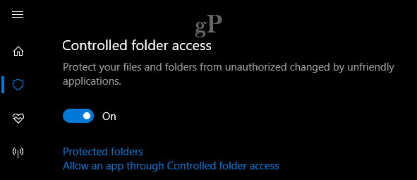 Windows 10 controlează folderul cu ransomware
