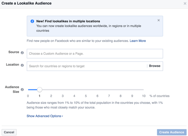 Facebook Ads Manager vă permite să creați un public asemănător cu un public care a interacționat deja cu afacerea dvs.