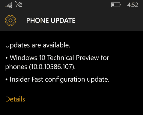 Windows 10 mobil actualizează nou inider privilegiat