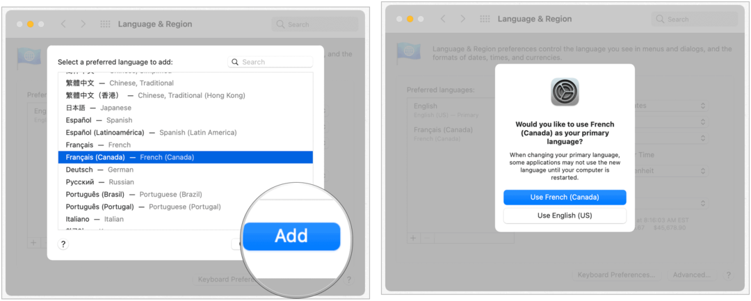 Adăugați o nouă limbă Mac 