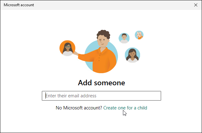 creați cont pentru configurarea copilului control parental pe Windows 11