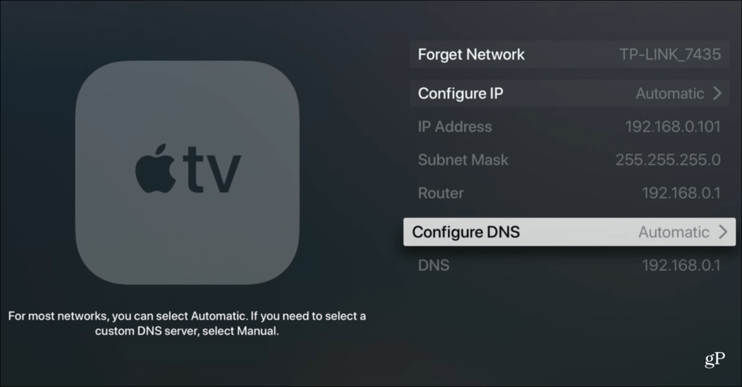 Cum să schimbați setarea DNS pe Apple TV