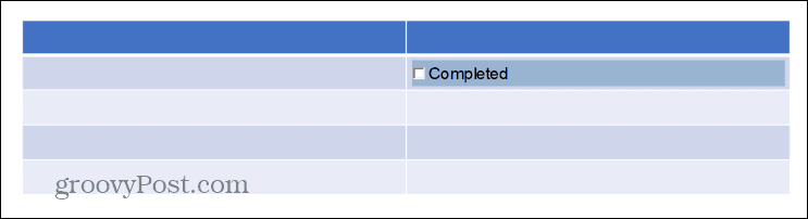 caseta de selectare Powerpoint finalizată