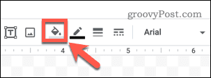 Alegerea unei culori de umplere a formei în Google Docs
