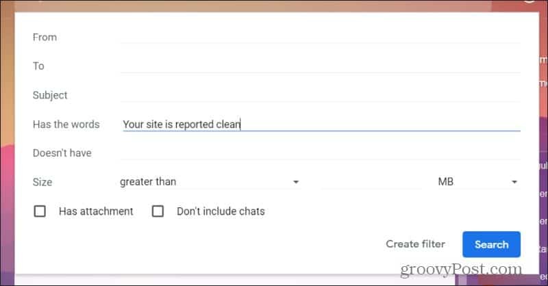 setarea intrărilor filtrului gmail