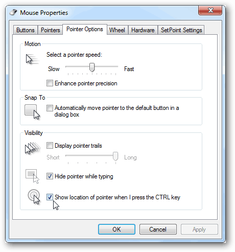 Cum să găsiți cu ușurință indicatorul mouse în Windows