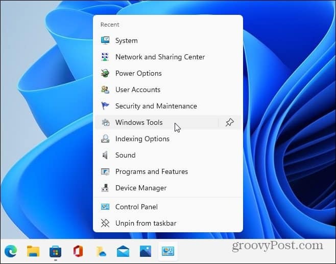Accesați elementele CPL din bara de activități Windows 11