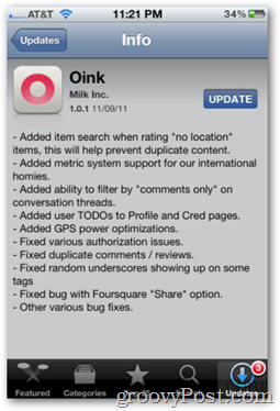 Oink 1.0.1 Actualizare din Apple App Store