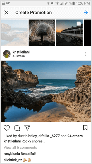 Reclamele Instagram creează promovare cu aplicația