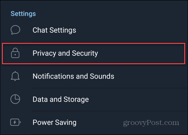 Setări de confidențialitate și securitate în Telegram pe Android