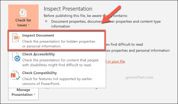 Inspectați butonul Document în PowerPoint