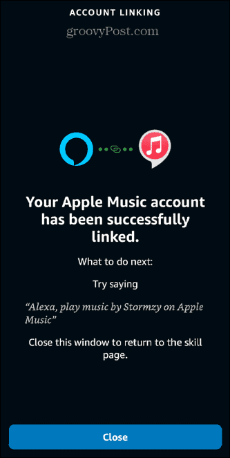 contul de muzică alexa Apple conectat
