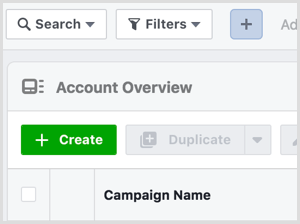 Butonul Creați în Facebook Ads Manager