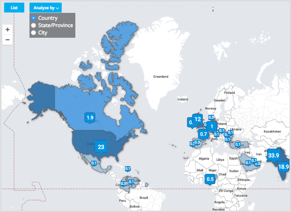 Tweetsmap analizează în funcție de țară