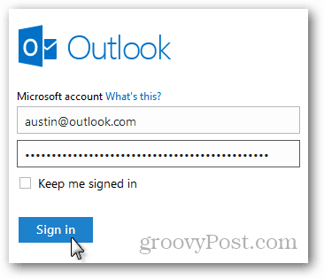 outlook.com autentificare prin e-mail
