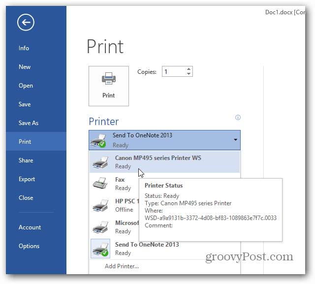 Cum să imprimați din aplicații Windows 8 în stil Metro