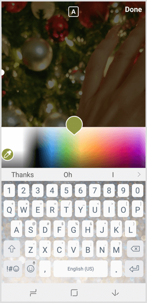 Poveștile Instagram aleg culoarea textului din paletă