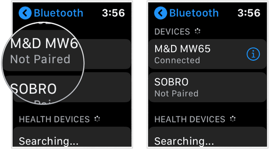 Asocierea Bluetooth Apple Watch