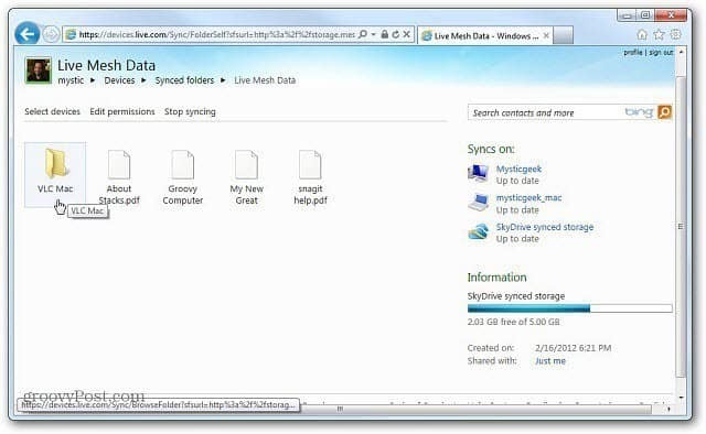 Windows Live Mesh 2011 pentru Mac: Noțiuni introductive