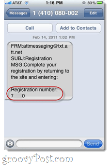SMS spam de la AT&T