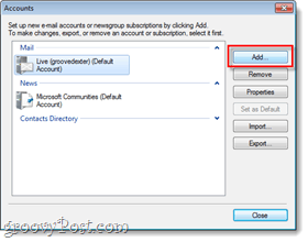 adăugați un cont de e-mail la Windows Live Mail