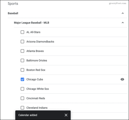 Sporturi adăugate în Google Calendar