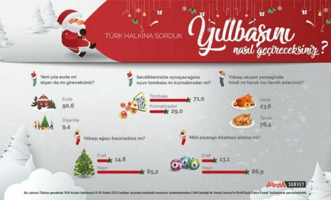 Sondajul Areda a discutat despre preferințele de anul nou ale poporului turc! Carnea de pui este carne de curcan în noul an...