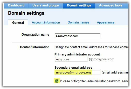 Adăugați Adresa de e-mail secundară în contul Google Apps