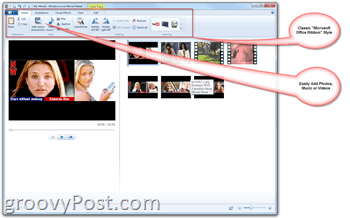 Microsoft Windows Live Movie Maker - Mod de realizare de filme casnice