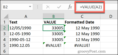 Funcția VALUE în Excel