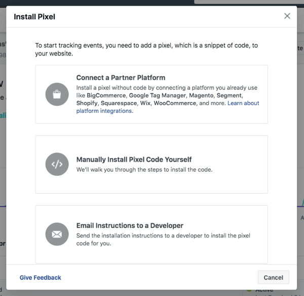 Instalați pixelul Facebook pentru a urmări activitatea publicului și rezultatele publicității pe canalele dvs. de marketing.